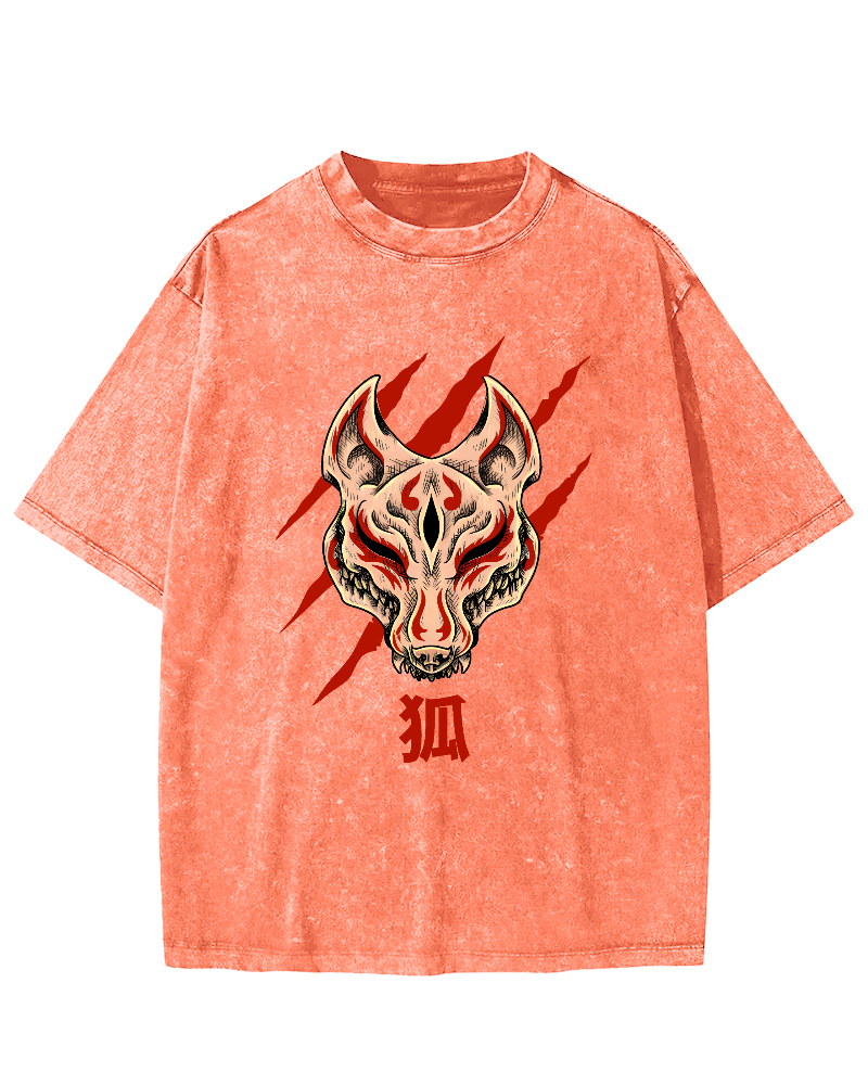 Fierce Fox Japan Vintage Washed T-shirt-Zazasy