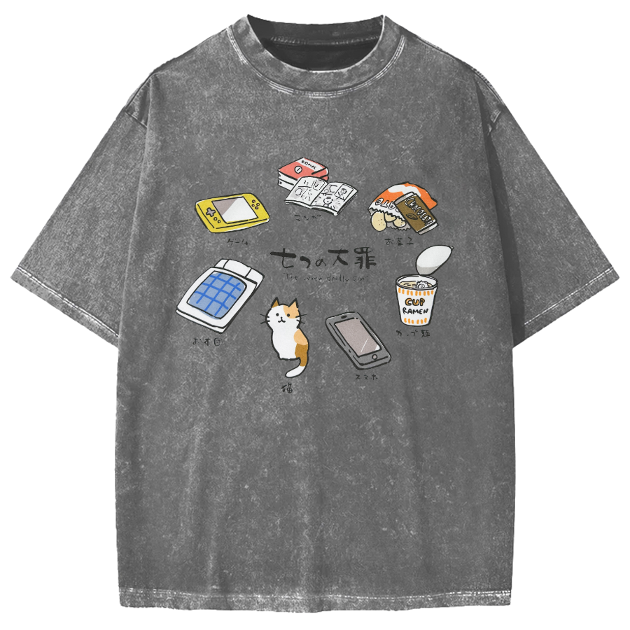 The Seven Deadly Sins Japanese Vintage Washed T-shirt