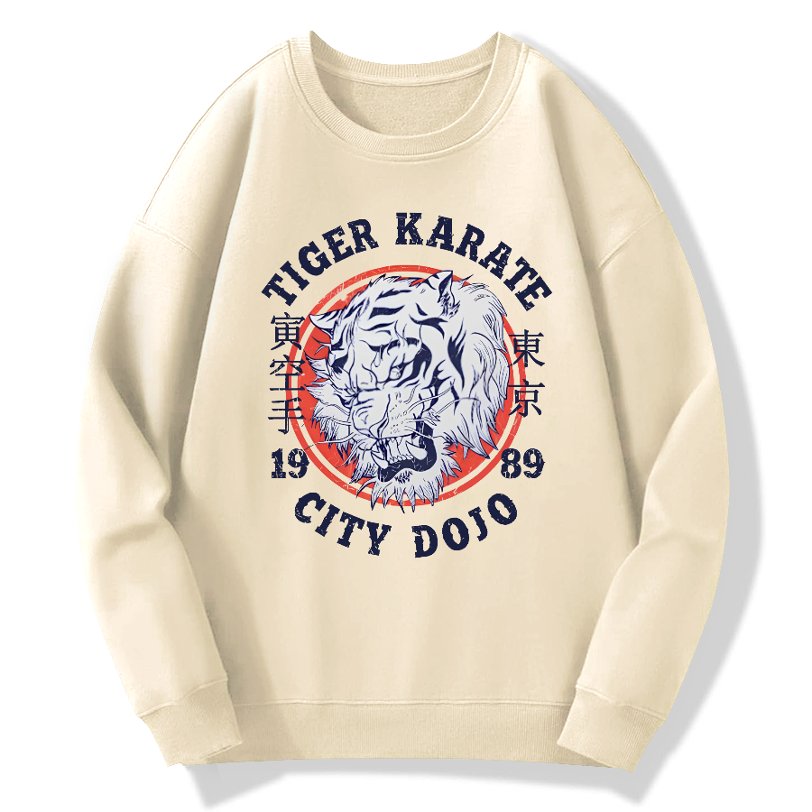 Tiger Karate City Dojo retro Cotton Pullover Sweatshirt
