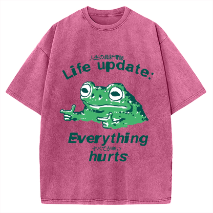 Life Update Harts Frog Vintage Washed T-shirt