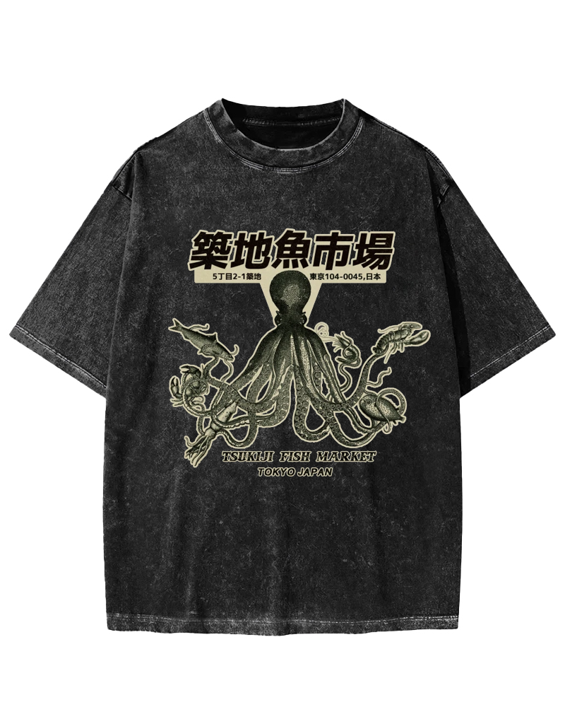 Tsukiji Market Vintage Washed T-shirt