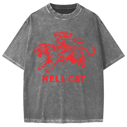 Cowgirl Hell Cat Vintage Washed T-shirt