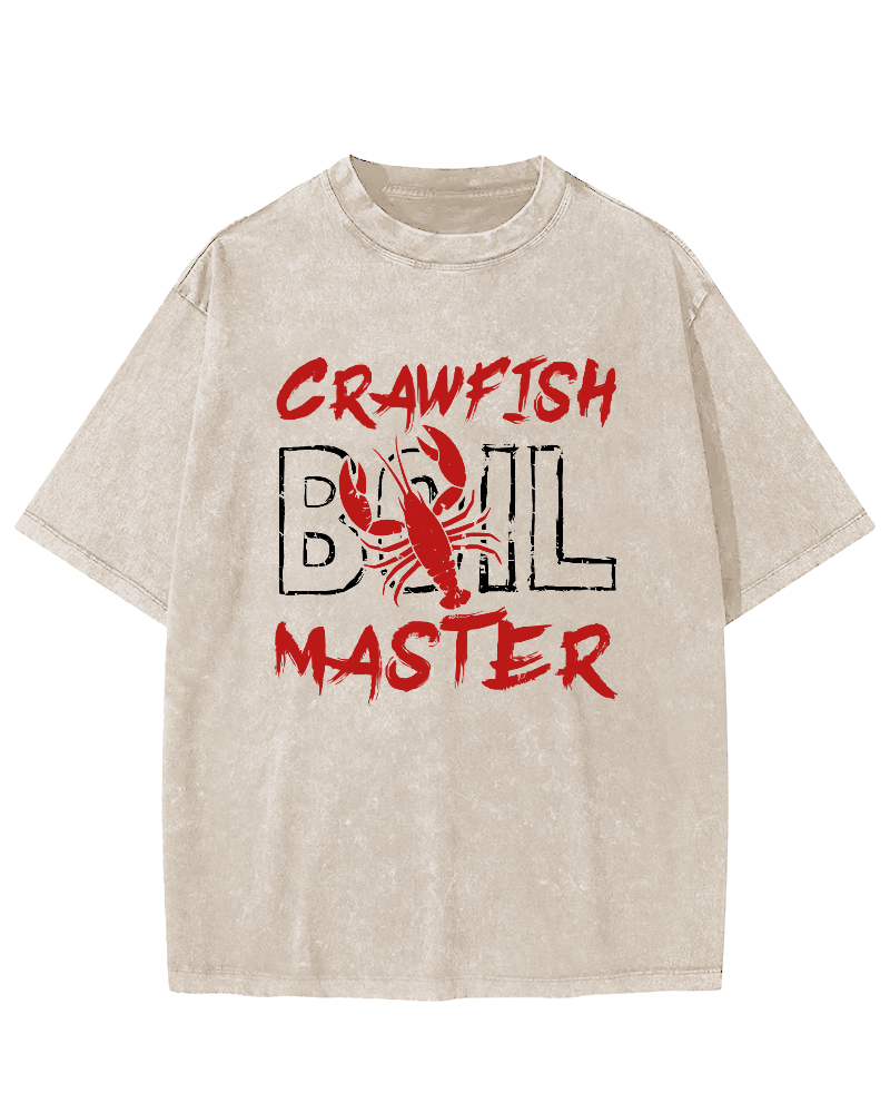 Crawfish Master Japanese Vintage Washed T-shirt-Zazasy