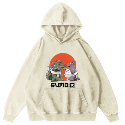 Cartoon Monster Japanese Style Vintage Distressed Hoodie-Zazasy