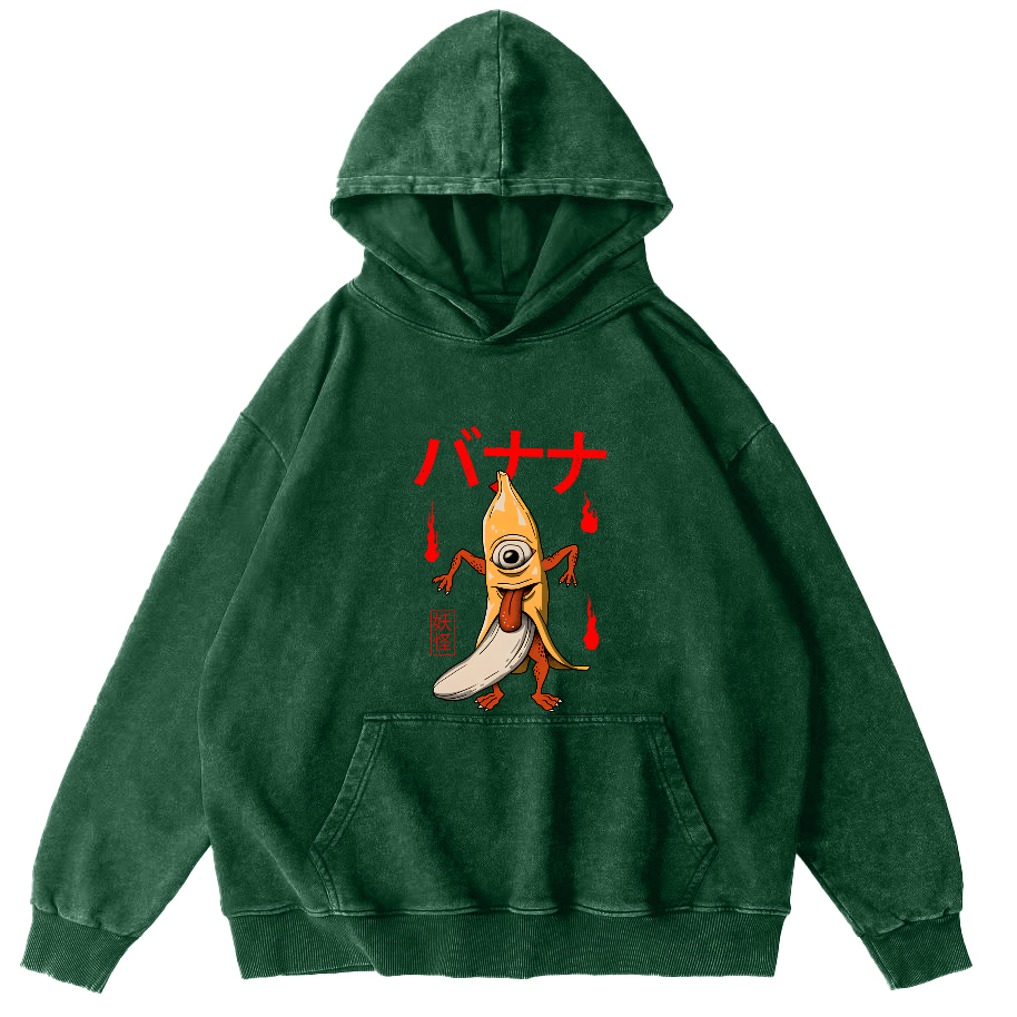 Banana Monster Japanese Vintage Distressed Hoodie-Zazasy