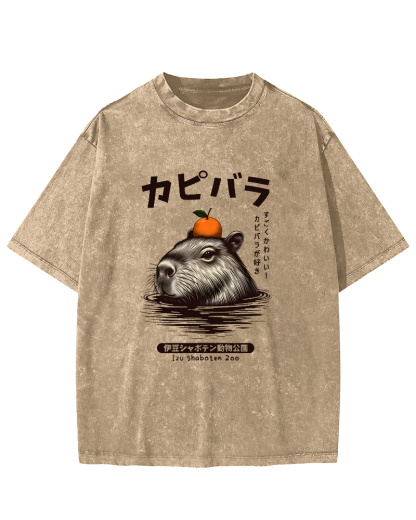 Japanese Mouse Pattern Vintage Distressed T-shirt-Zazasy