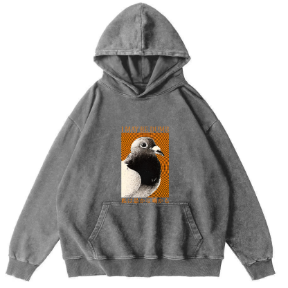 I May Be Dumb Pigeon Washed Hoodie-Zazasy