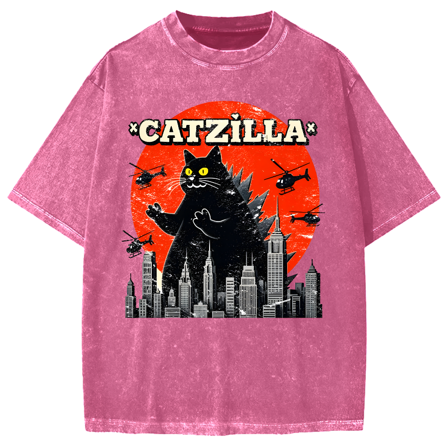 Parody Black Cat Vintage Washed T-shirt