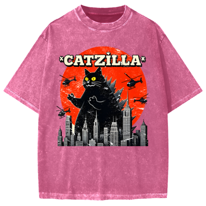 Parody Black Cat Vintage Washed T-shirt