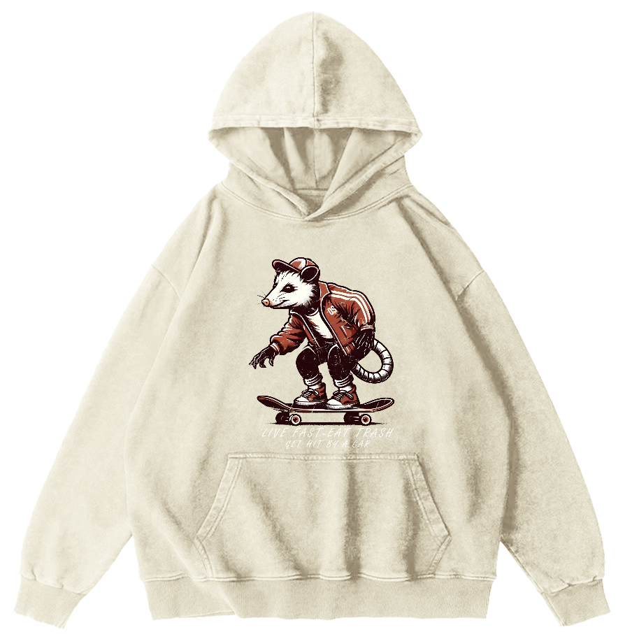 I like Skateboarding Vintage Distressed Hoodie-Zazasy