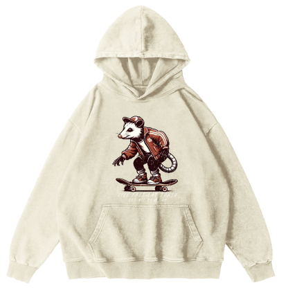 I like Skateboarding Vintage Distressed Hoodie-Zazasy