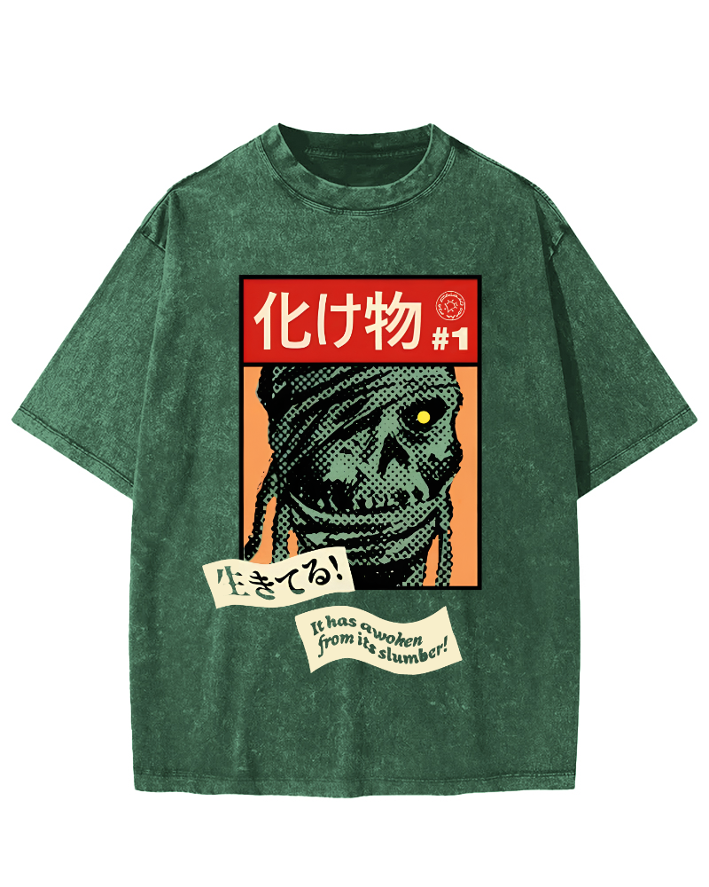 Monster Japanese Vintage Washed T-shirt-Zazasy