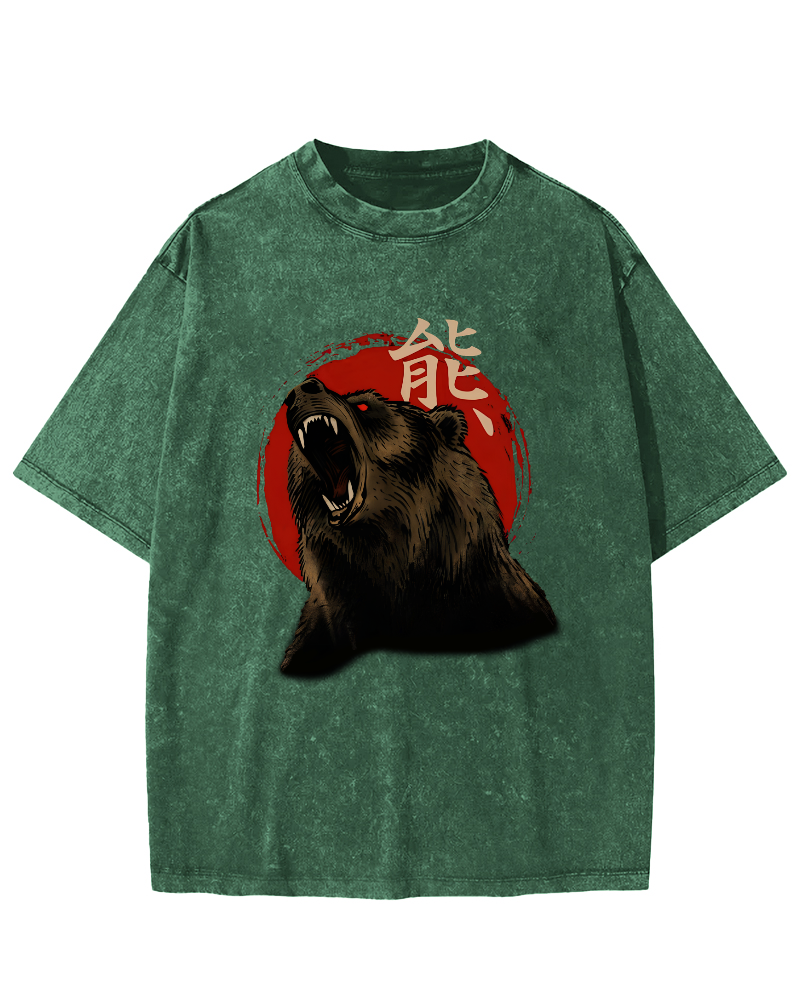 Brown Bear Vintage Distressed T-shirt-Zazasy