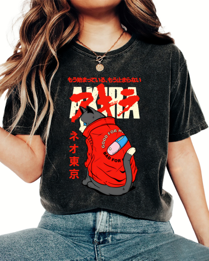 Cats in Tokyo Vintage Distressed T-shirt-Zazasy