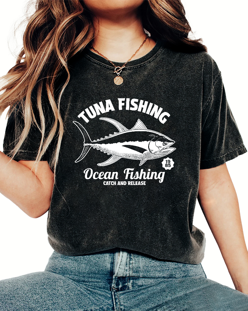 Tuna Japanese Washed T-shirt-Zazasy