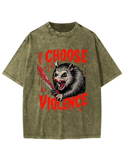 I Choose Violence Vintage Distressed T-shirt-Zazasy