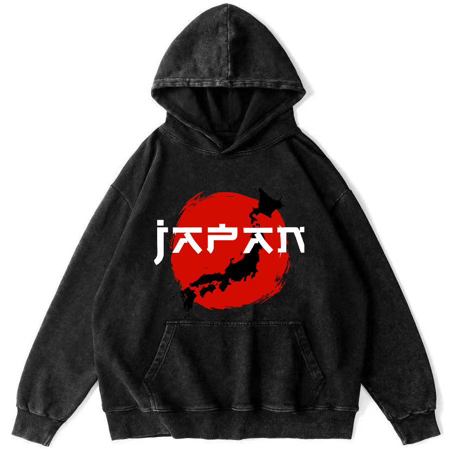 Edo Period  Vintage Washed Hoodie-Zazasy