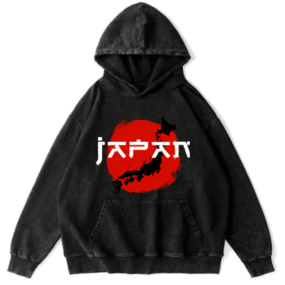 Edo Period  Vintage Washed Hoodie-Zazasy