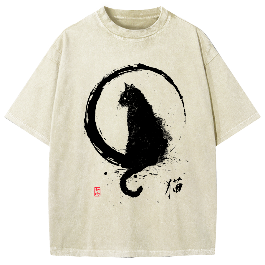 Cat ink Vintage Washed T-shirt