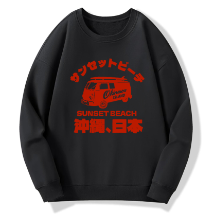 okinawa island Cotton Pullover Sweatshirt