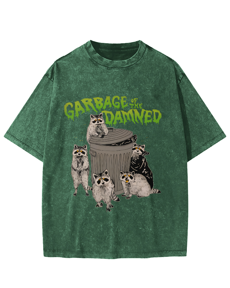 Cute Little Raccoon Vintage Distressed T-shirt-Zazasy