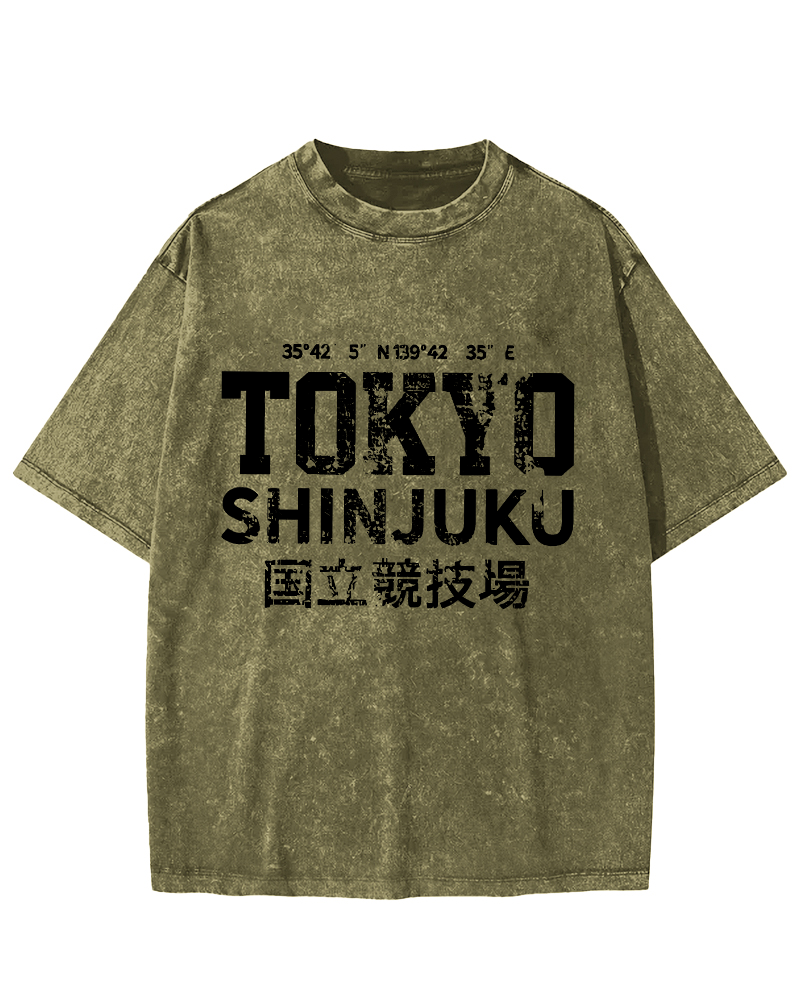Tokyo National Stadium Vintage Washed T-shirt-Zazasy