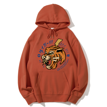 Tiger Japanese Retro Cotton Hoodie