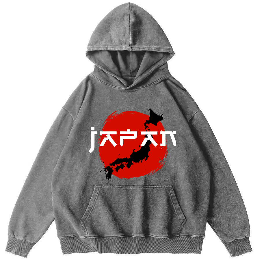 Edo Period  Vintage Washed Hoodie-Zazasy