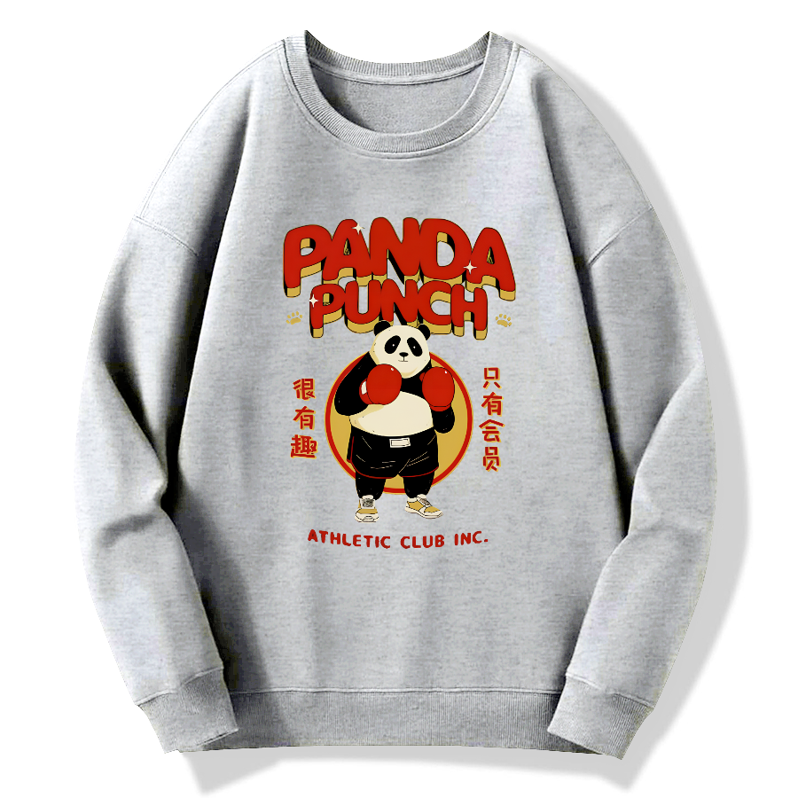 Panda Boxing Sports Club Cotton Pullover Sweatshirt