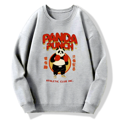 Panda Boxing Sports Club Cotton Pullover Sweatshirt
