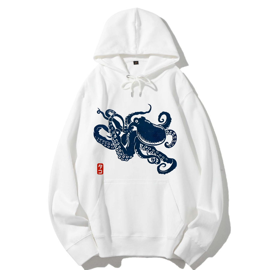 Japanese Octopus Cotton Hoodie