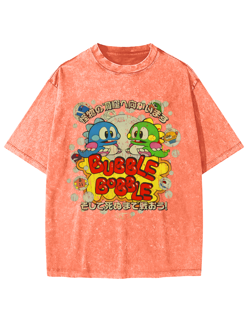 Monster Paradise Japanese Vintage Washed T-shirt-Zazasy