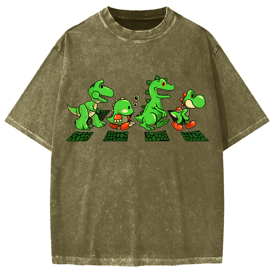 Green Scaly Road Vintage Washed T-shirt