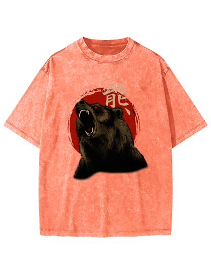 Brown Bear Vintage Distressed T-shirt-Zazasy