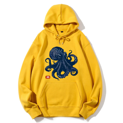 Japanese Octopus Cotton Hoodie