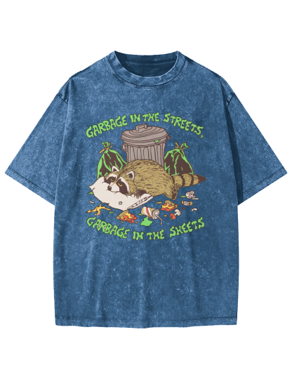 A raccoon That is Well Fed And Sleeping Vintage Distressed T-shirt-Zazasy