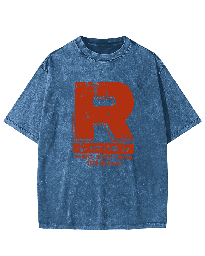 Rocket Team Japanese Vintage Washed T-shirt