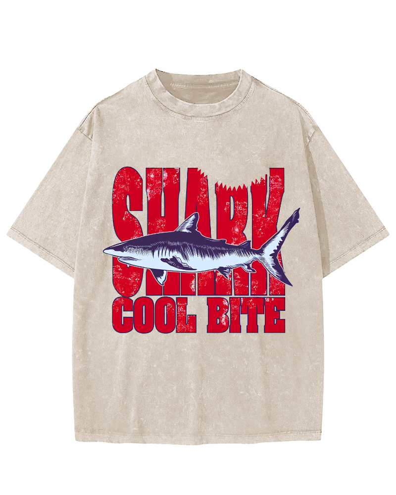 Shark Vintage Washed T-shirt-Zazasy