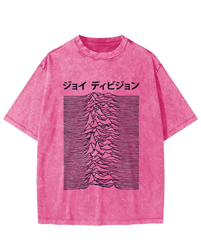 Japanese Aesthetic Art Vintage Washed T-shirt-Zazasy