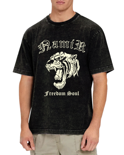 Japanese Tiger Vintage Washed T-shirt-Zazasy