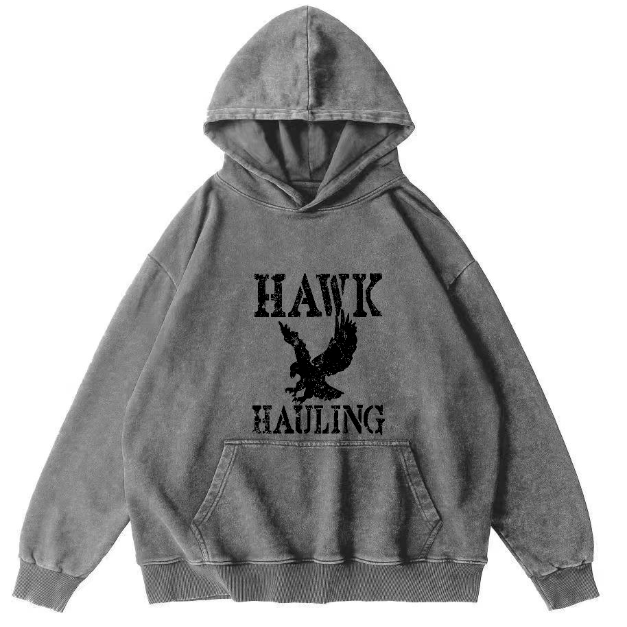 Retro Eagle Pattern Vintage Distressed Hoodie-Zazasy