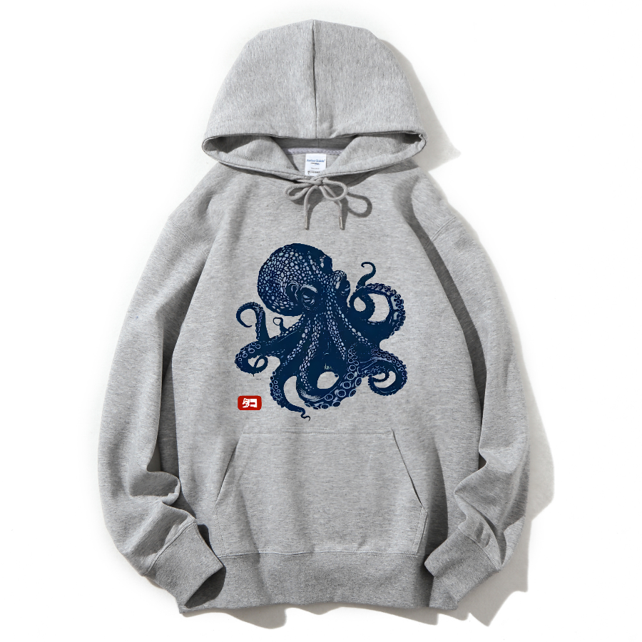 Japanese Octopus Cotton Hoodie