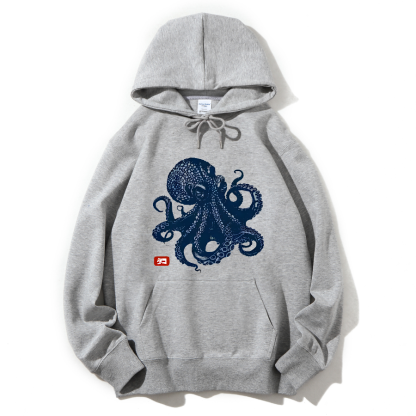 Japanese Octopus Cotton Hoodie