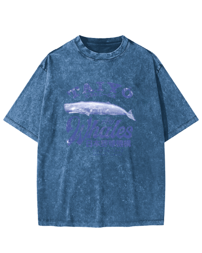 Japanese Ocean Fish Pattern Vintage Distressed T-shirt-Zazasy