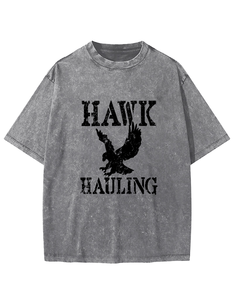 Retro Eagle Pattern Vintage Distressed T-shirt-Zazasy
