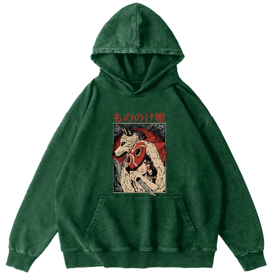 Anime Pattern Japanese Style Vintage Distressed Hoodie-Zazasy