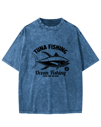 Tuna Japanese Washed T-shirt-Zazasy
