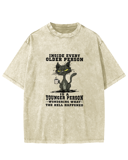 Lazy Cat Leisure Vintage Distressed T-shirt-Zazasy