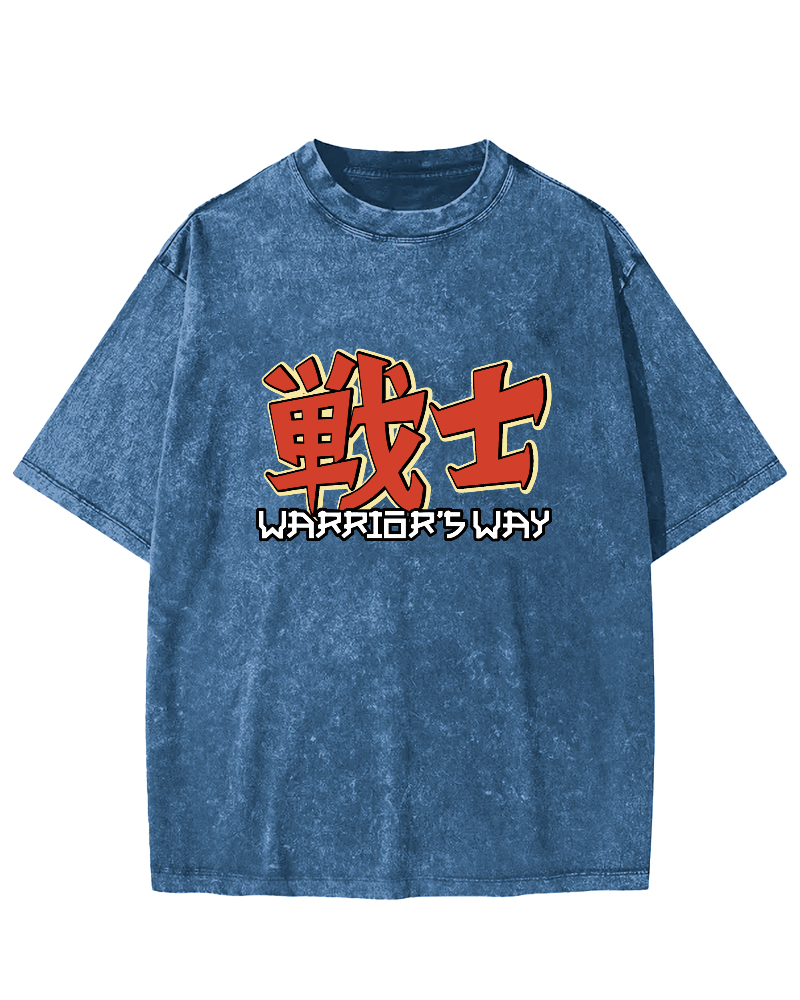 Japanese Warrior Font Vintage Distressed T-shirt-Zazasy