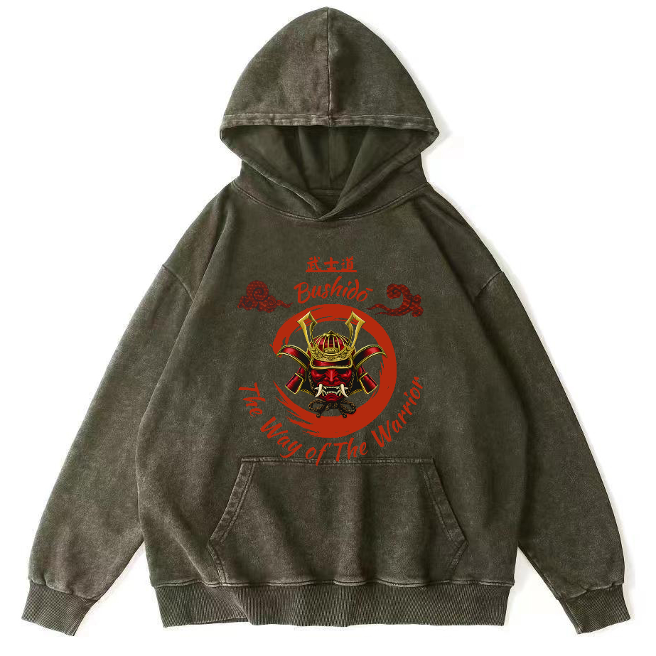 Samurai Spirit Vintage Distressed Hoodie-Zazasy